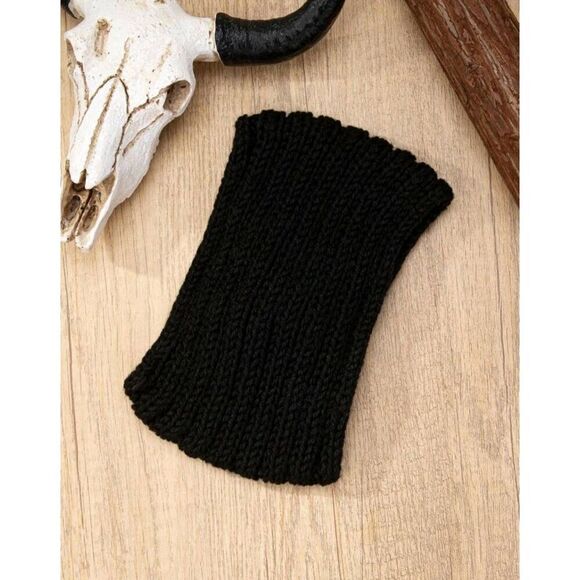 2/$21 Ladies Black Bull Head Knitted Winter Headband - Winter Ear Warmers - Picture 4 of 6
